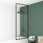 Pare baignoire 75x153cm extensible jusqu � 202cm - aluminium noir mat - verre tremp� 6mm - stretchy