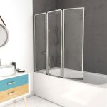 Pare baignoire pivotant 3 volets chrome - 125x143 cm - verre tremp� 4 mm - zaggy chrome