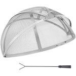 Pare - tincelles pour brasero - vevor - 914 mm couvercle protection acier inox, avec accessoires pour ...