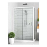 Paroi coulissante roth equi eicl2 120x190 cm verre clair 5 mm profil� blanc
