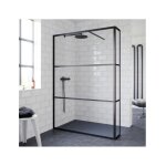 Paroi de douche italienne avec rabattant fixe grid 402 riho 100x200 cm - -