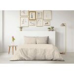 Parure de couette lovely home - 240x260 cm - 100% coton - beige creme