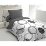 Parure de couette microfibre audace - 1 housse de couette 140x200 cm + 1 taie d'oreiller 63x63 cm - gris ...