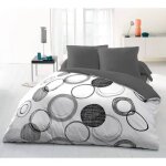 Parure de couette microfibre audace - 1 housse de couette 240x260 cm + 2 taies d'oreiller 63x63 cm - ...