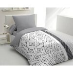 Parure de couette microfibre ethno - 1 housse de couette 140 x 200 cm + 1 taie d'oreiller 63 x 63 cm ...