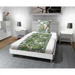 Parure de draps 180x290 cm en coton 57 fils noumea vert, par soleil d'ocre