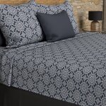 Parure de draps coton 57 fils 240x290 cm esmeralda marine, par soleil d'ocre