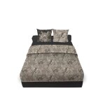 Parure de draps en coton 57 fils / cm2 260x300 cm safari naturel, par soleil d'ocre