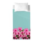 Parure de drap - devota & lomba - flor almendro - 160x270 cm - 1 taie d'oreiller - coton naturel