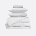 Parure - draps housse 140x190cm, housse de couette 220x240cm, taie d'oreillers 50x70cm - blanc Parure - draps housse 140x190cm, housse de couette 220x240cm, taie d'oreillers 50x70cm - blanc
