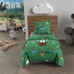 Parure housse de couette 120x150 cm pirates vert, 100% coton 57 fils / cm2, par soleil d'ocre