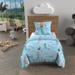 Parure housse de couette 120x150 cm sirenes bleu, 100% coton 57 fils / cm2, par soleil d'ocre Parure housse de couette 120x150 cm sirenes bleu, 100% coton 57 fils / cm2, par soleil d'ocre