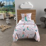 Parure housse de couette 120x150 cm sirenes rose, 100% coton 57 fils / cm2, par soleil d'ocre