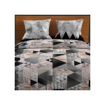 Parure housse de couette 240x220 cm nordique anthracite, 100% coton