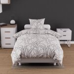 Parure housse de couette coton 57 fils 140x200 cm togo blanc, par soleil d'ocre