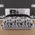 Parure housse de couette en coton 57 fils 260x240 cm tigre noir, par soleil d'ocre
