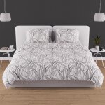 Parure housse de couette en coton 57 fils 260x240 cm togo blanc, par soleil d'ocre