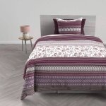 Parure housse de couette en coton 57 fils / cm2 140x200 cm jaipur blanc, par soleil d'ocre