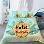 Parure housse de couette fruits tropicaux ananas jaune xcm ensemble de literie d ensemble de housse de ...