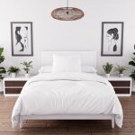 Parure housse de couette en microfibre lav�e 140x200 cm boheme blanc, par soleil d'ocre