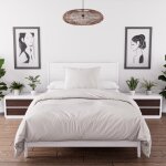Parure housse de couette en microfibre lav�e 140x200 cm boheme lin, par soleil d'ocre