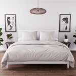 Parure housse de couette en microfibre lav�e 260x240 cm boheme lin, par soleil d'ocre