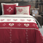 Parure housse de couette modane rouge 240 x 220 cm � 100 % coton