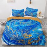 Parure housse de couette ocean mer marbre x cm parure lit personnes fille + x taies d'oreiller xcm microfibre ...