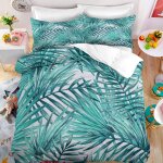 Parure housse de couette plantes vertes x cm parure lit enfant + x taies d'oreiller xcm microfibre parure ...