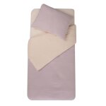 Parure housse de couette + taie d'oreiller 100x140cm / 40x60 cm poudre / nude - domiva