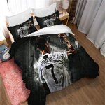 Parure de lit 1 / 2 personne avec housse de couette et taie d'oreiller, motif football cristiano ronaldo, ...