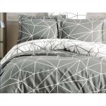 Parure de lit - 1 housse de couette 220 x 240 cm + 2 taies d'oreiller 60 x 60 cm - 100% coton renforc� ...