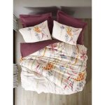 Parure de lit - 1 housse de couette 220 x 240 cm + 2 taies d'oreiller 60 x 60 cm - 100% coton renforc� ...