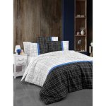 Parure de lit - 1 housse de couette 220 x 240 cm + 2 taies d'oreiller 60 x 60 cm - 65% coton, 35% polyester ...