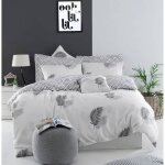 Parure de lit - 1 housse de couette 220 x 240 cm + 2 taies d'oreiller 60 x 60 cm - 65% coton, 35% polyester ...
