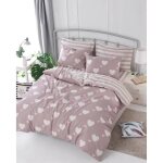 Parure de lit - 1 housse de couette 220 x 240 cm + 2 taies d'oreiller 60 x 60 cm - 65% coton, 35% polyester ...