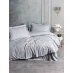 Parure de lit - 1 housse de couette 220 x 240 cm + 2 taies d'oreiller 60 x 60 cm - satin� 100% coton ...