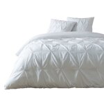 Parure de lit 100% coton blanc 220 x 240 cm