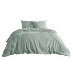 Parure de lit 100% coton sauge 220 x 240 cm