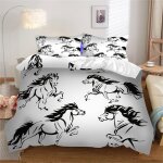Parure de lit 100 % microfibre douce et confortable motif animalier fantaisie - 1 housse de couette + ...