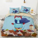 Parure de lit 2 / 3 pieces avec housse de couette et taie d'oreiller, motif dinosaure, jolie decoration ...