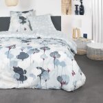 Parure de lit 2 personnes imprim� floral coton 220x240 cm