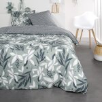 Parure de lit 2 personnes imprim� floral coton 220x240 cm