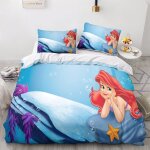 Parure de lit 2 pieces la petite sir�ne, housse de couette imprim�e num�rique tridimensionnelle, princesse ...