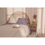 Parure de lit 260x240 cm ecru imprim 100% coton housse de couette + 2 taies d'oreiller 65x65 cm bloom ...