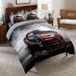 Parure de lit 3 pieces 100 % bambou naturel justice league, housse de couette et taie d'oreiller superman ...