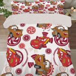 Parure de lit 3 pieces cars - motif dessin anime mignon et doux, ideal pour la chambre a coucher - housse ...