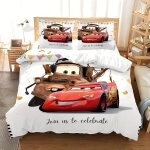 Parure de lit 3 pieces cars - motif dessin anime mignon et doux, ideal pour la chambre a coucher - housse ...