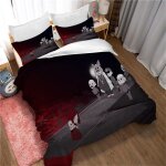 Parure de lit 3 pieces pour enfants et adolescents, douce et respirante, blanche, avec housse de couette ...