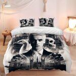 Parure de lit 3 pieces avec housse de couette et 2 taies d'oreiller, motif dessin anime harry potter, ...